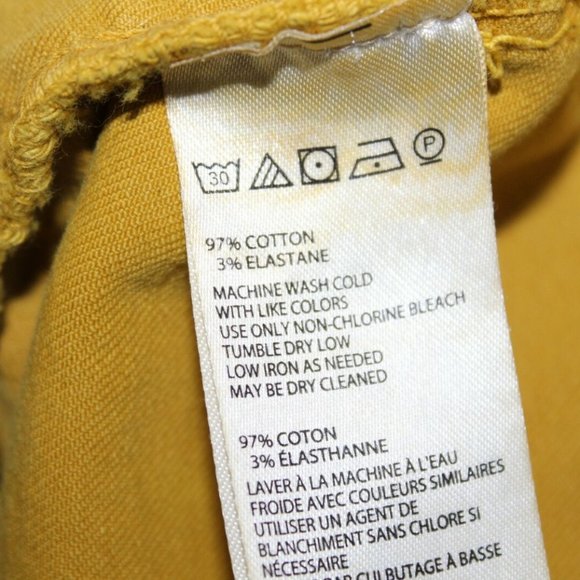 We The Free People Run With Me Pintuck Flare Jeans Mustard Yellow Size 26 HW9946 - Picture 9 of 12